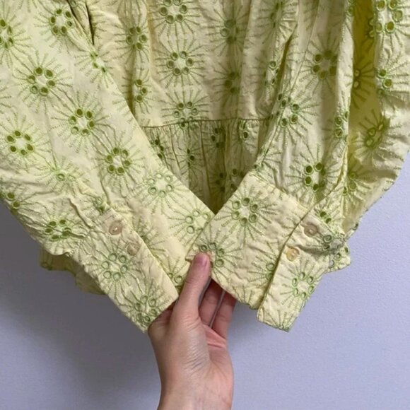 Zara Openwork Embroidered Eyelet Puff Sleeve Top XS - Picture 8 of 10